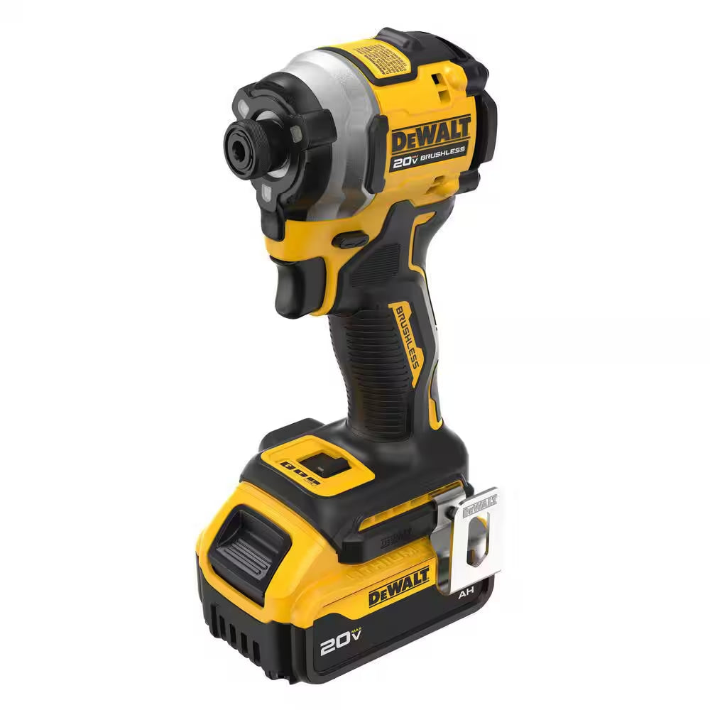 ATOMIC 20V MAX Lithium-Ion Cordless 1/4 In. Brushless Impact Driver Kit, 5 Ah Battery, Charger, and Bag